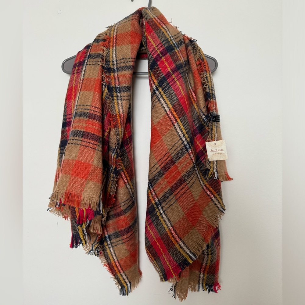 NWT Altar’d State Women’s Orange Plaid Scarf